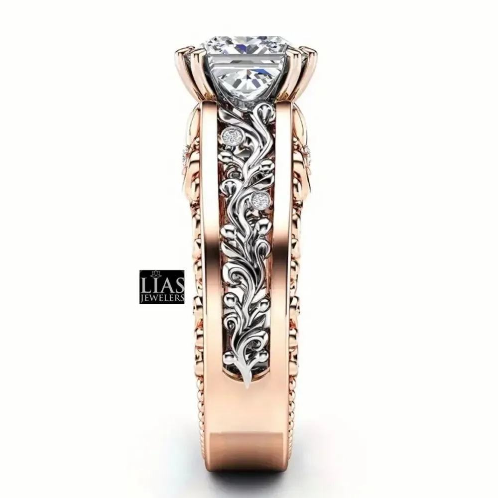 New 18k rose/white gold engagement ring